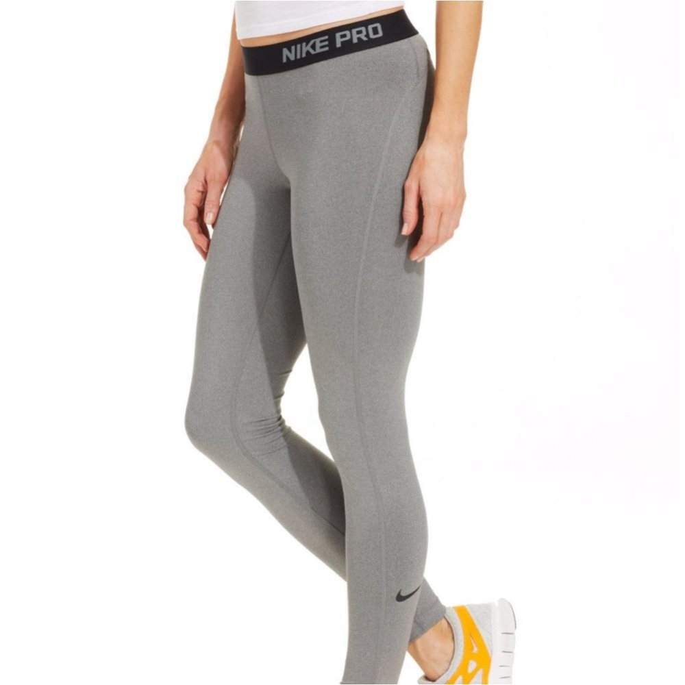 Grey Nike Pro Leggings Full Length